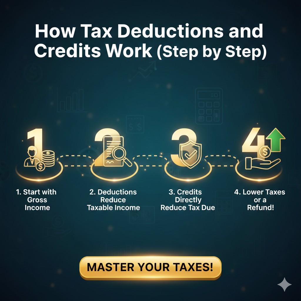 How Tax Deductions and Credits Work (Step by Step)
